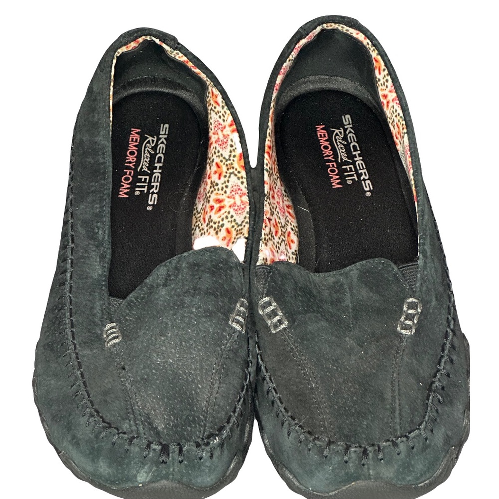 Sketchers Memory Foam Black Suede Loafers- Sz 9M